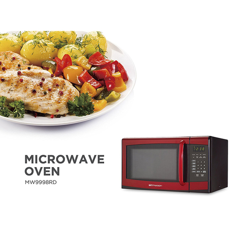 Emerson .9cuft 900W Microwave Oven Red - OPEN BOX | BuyDig.com