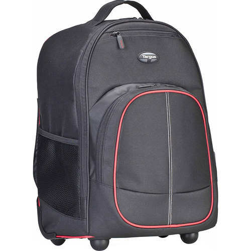 Targus Compact Rolling Backpack for 16` Laptops - Black/Red - OPEN BOX