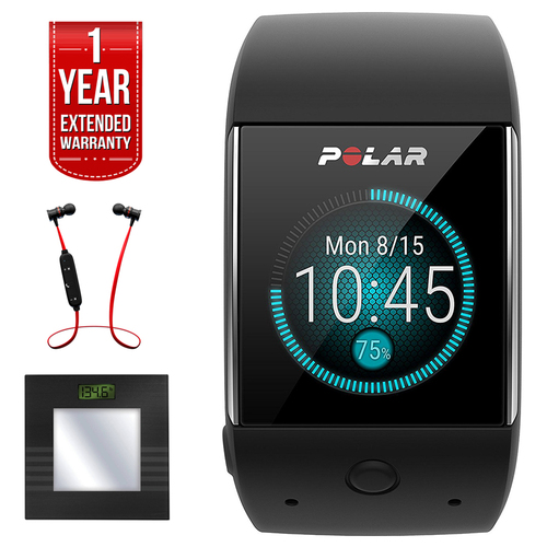 Polar M600 Sports GPS Smart Watch - Black + Bluetooth Scale and Headphone Bundle