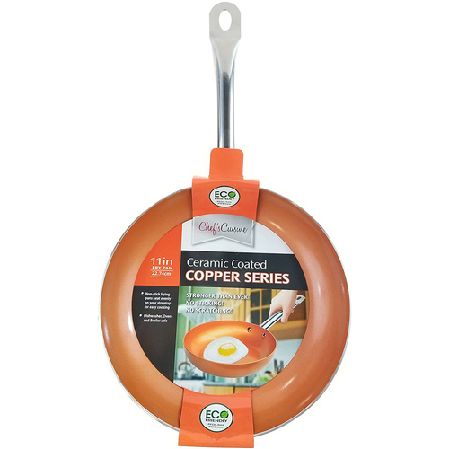 Chefs Cuisine 11-inch Copper Frying Pan - Non-Stick w/ Stainless Steel Handle (CP20030)