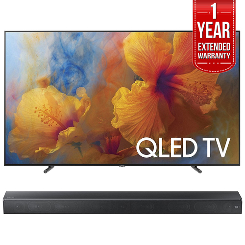 Samsung 65` 4K UHD Smart QLED TV w/ Sound+ Premium Soundbar + Extended Warranty