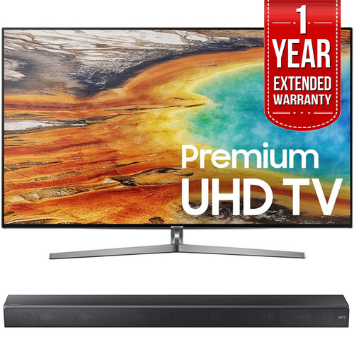 Samsung 74.5` 4K UHD Smart LED TV w/ Sound+ Premium Soundbar + Extended Warranty