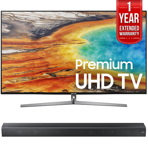 Samsung 65` 4K UHD Smart LED TV w/ Sound+ Premium Soundbar + Extended Warranty