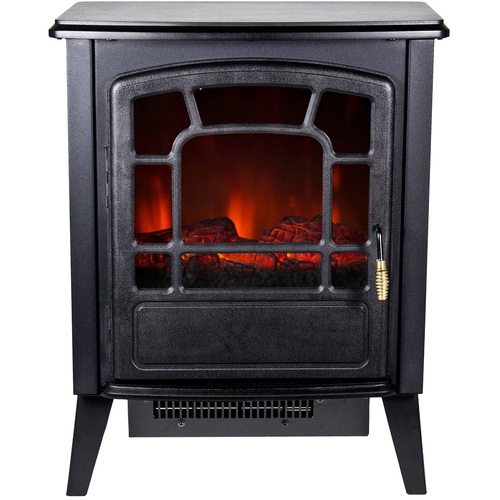 Warm House Bern 1400W Freestanding Electric Fireplace in Black - RSF-16982