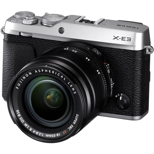 Fujifilm X-E3 24.3 MP CMOS III Mirrorless Digital Camera (Silver) w/ XF 18-55mm Lens Kit