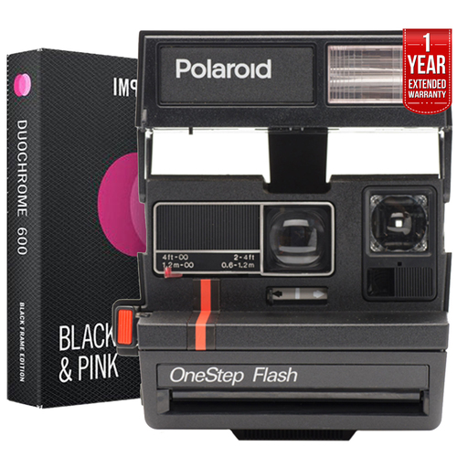 Impossible Polaroid 600 Square Camera w/ Auto Flash +Instant Film +Extended Warranty