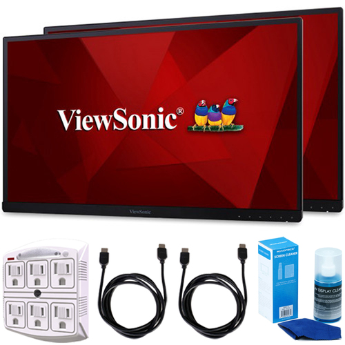 ViewSonic 27` Dual Pack Head-Only IPS 1080p Frameless Monitors + Clean up Bundle