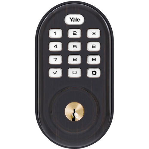 Yale Locks Assure Lock Push Button with Z-Wave in Oil Rubbed Bronze (YRD216)