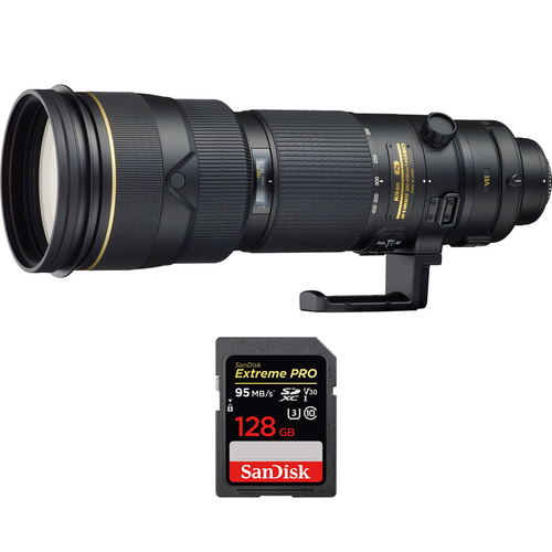 Nikon AF-S NIKKOR 200-400mm f/4G ED VR II with SDXC 128GB UHS-1 Memory Card
