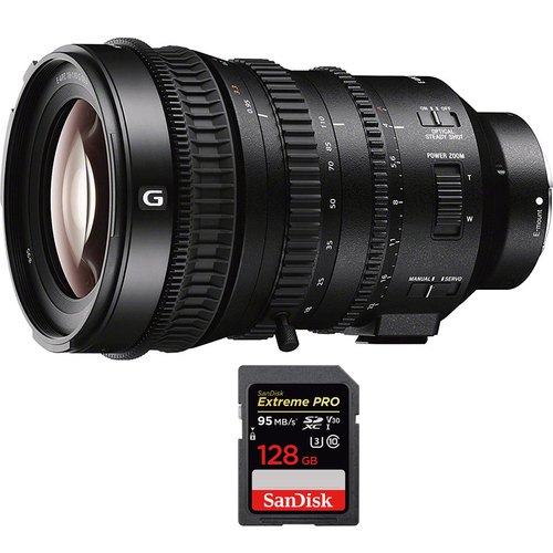 Sony E PZ 18-110mm APS-C / Super 35mm F4 G OSS E-mount Lens w/ 128GB Memory Card