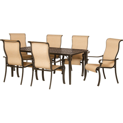 Hanover Brigantine 7 Piece Outdoor Dining Set with Cast Top Table - BRIGANTINE7PC
