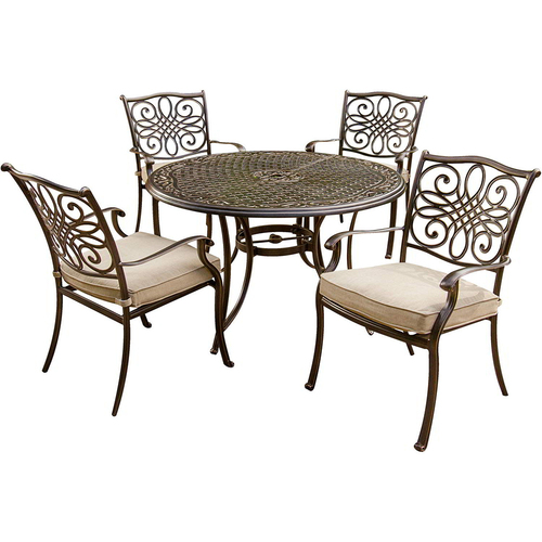 Hanover Traditions 5 Piece Deep Cushioned Outdoor Dining Set - TRADITIONS5PC