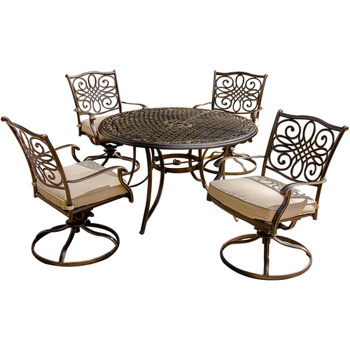Hanover Traditions 5 Piece Swivel Rocker Outdoor Dining Set - TRADITIONS5PCSW
