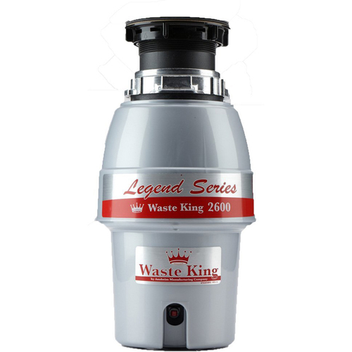 Waste King Legend Series 1/2 HP Continuous Feed Garbage Disposal with Power Cord - 2600