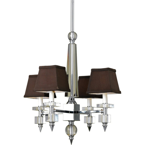 AF Lighting Cluny 4-Light Chandelier in Chrome/Chocolate - 7476-4H