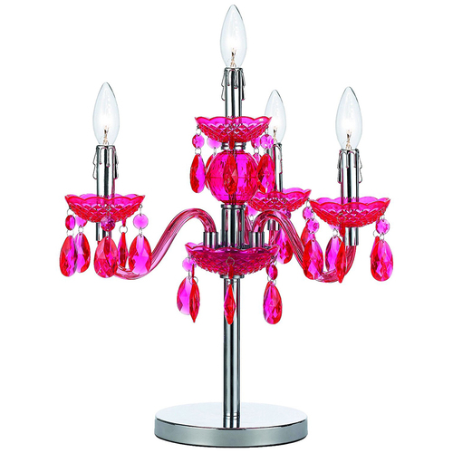 AF Lighting Fulton Table Chandelier 4 Light Crafted in Pink Plastic - 8507-TL