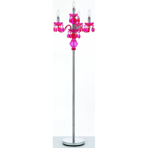 AF Lighting Fulton Chandelier Four Light Floor Lamp in Pink - 8512-FL