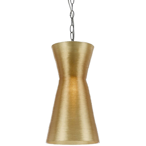AF Lighting Aimee Mini Recycled Woven Plastic Pendant in Gold - 8580-1P 