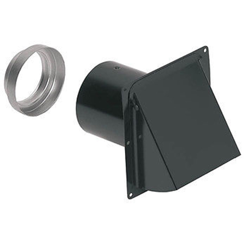 Broan Wall Cap for 3` and 4` Round Duct in Black - 885BL