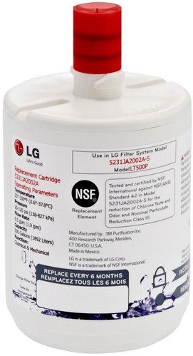 LG 6 Month/500 Gallon Capacity Replacement Refrigerator Water Filter - LT500PC