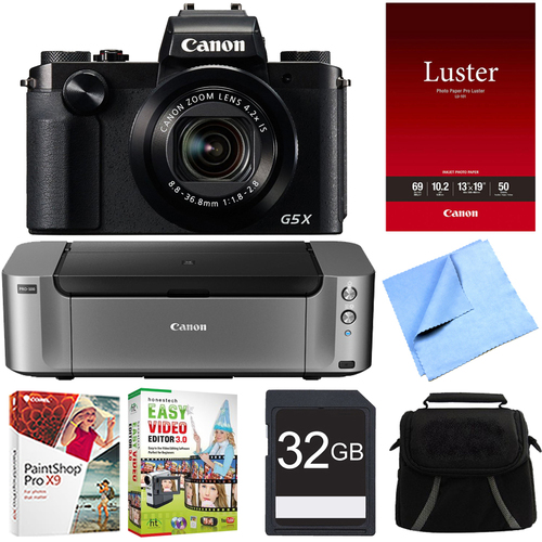 Canon PowerShot G5 X Digital Camera w/4.2x Optical Zoom - PIXMA PRO-100 Printer Bundle