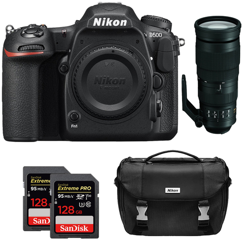 Nikon D500 CMOS DX DSLR Camera w/ 4K Video (Body) + 200-500mm ED Zoom Lens Kit