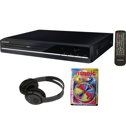 Sylvania Progressive Scan Auto Load Compact DVD Player with Headphones Bundle