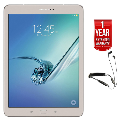 Samsung Galaxy Tab S2 9.7` 32GB Tablet (Gold) + R6 Earbuds + Extended Warranty
