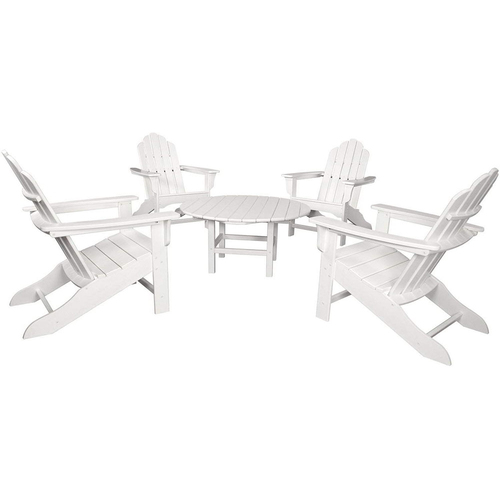 Hanover 5-Piece Adirondack Chat Group in White - ADCHATSET5PCWH