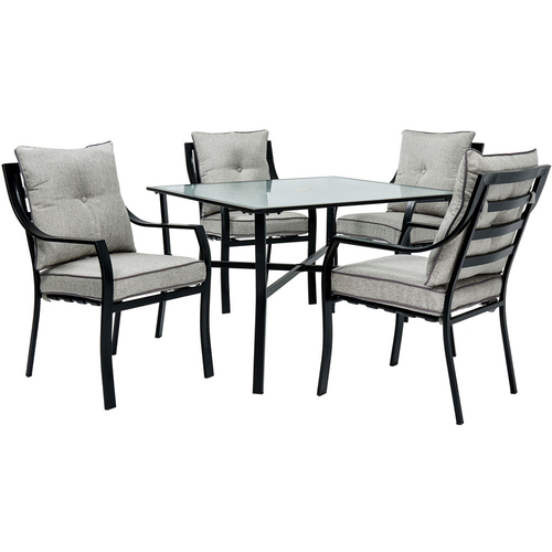 Hanover Lavallette 5-Piece Dining Set in Gray - LAVDN5PC-SLV