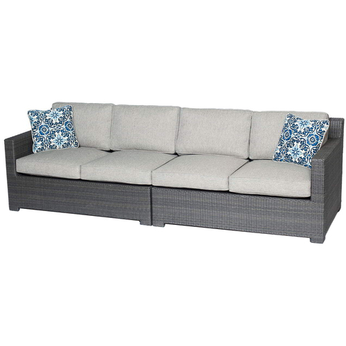 Hanover Metropolitan 2-Piece Sofa Set in Silver with Gray Weave - METRO2PC-G-SLV