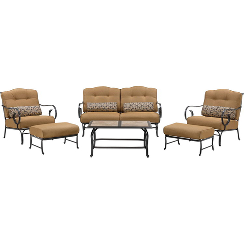 Hanover Oceana 6-Piece Seating Set with Tile-top Coffee Table - OCEANA6PC-TL-TAN