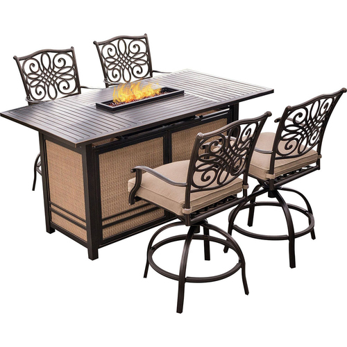 Hanover Traditions 5-Piece High-Dining Bar Set in Tan - TRAD5PCFPBR