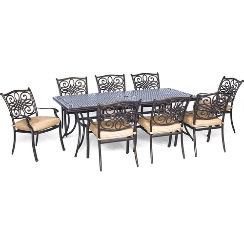 Hanover Traditions 9-Piece Dinning Set with Stationary Chairs- TRADDN9PC