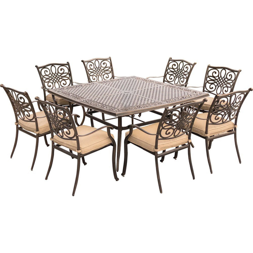 Hanover Traditions 9-Piece Dinning Set with 60` Square Table - TRADDN9PCSQ