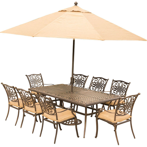 Hanover Traditions 9-Piece Dining Set in Tan - TRADDN9PC-SU
