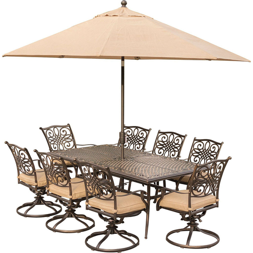 Hanover Traditions 9-Piece Dining Set in Tan - TRADDN9PCSW8-SU