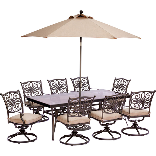 Hanover Traditions 9-Piece Dining Set in Tan - TRADDN9PCSWG-SU