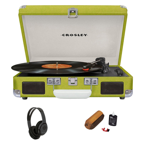 Crosley Cruiser Portable Turntable w/ Bluetooth + Wireless Headphones Bundle