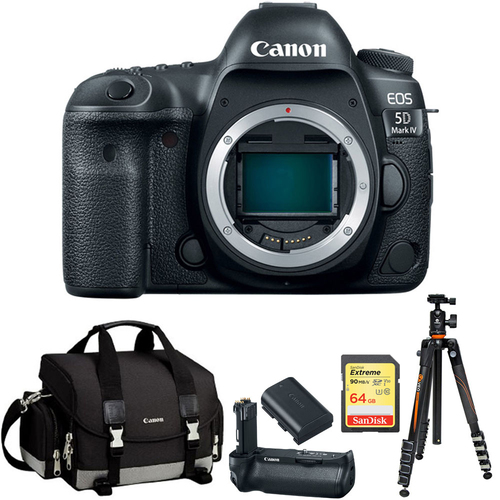 Canon EOS 5D Mark IV 30.4MP Full Frame CMOS DSLR Camera w/ Tripod, Battery Grip + More