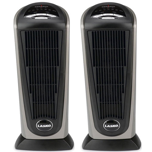 Lasko 2-Pack 751320 RC Ceramic Tower Heater with Remote Control