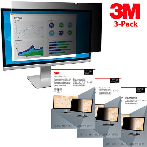 3M 3-Pack Privacy Filter for 24` Widescreen Monitor (16:10) (PF240W1B)