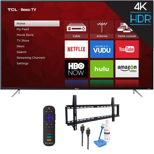 Tcl 65 4k 120hz Ultra Hd Dual Band Roku Smart Led Tv Black With Wall Mount Kit Dig Com - Can You Wall Mount A 65 Inch Tcl Tv