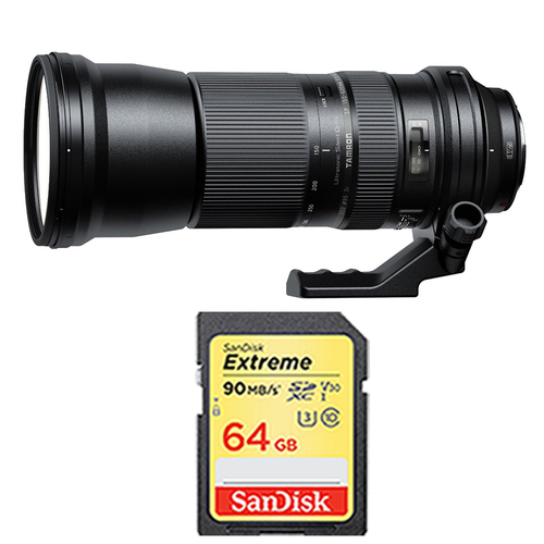 Tamron SP 150-600mm F/5-6.3 Di VC USD Zoom Lens and 64GB Card Bundle