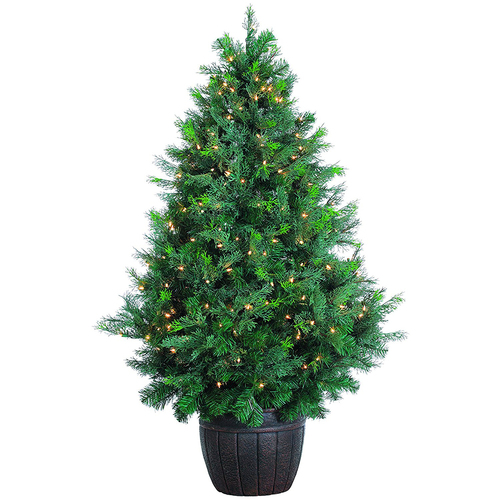 Fraser Hill Farm 5 Ft. Northern Cedar Teardrop Christmas Tree w/ Clear LED Lights - FFNC050-5GREZ