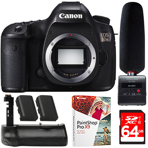 Canon EOS 5DS 50.6MP Digital SLR Camera (Body) +Tascam Audio Recorder & Microphone Kit