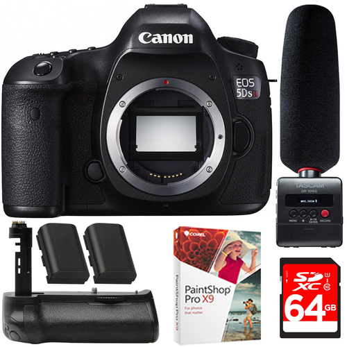 Canon EOS 5DS R 50.6MP DSLR Camera (Body) +Tascam Audio Recorder & Microphone Kit