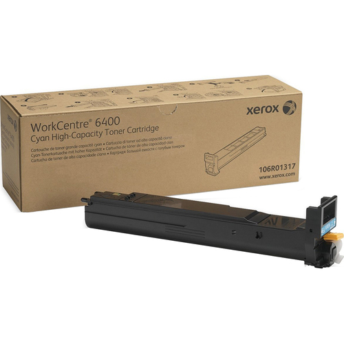 XEROX SUPPLIES Cyan High Capacity Toner Cartridge for WorkCentre 6400 - 106R01317