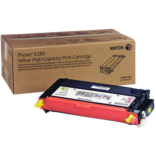 Xerox Yellow High Capacity Print Cartridge for Phaser 6280 - 106R01394