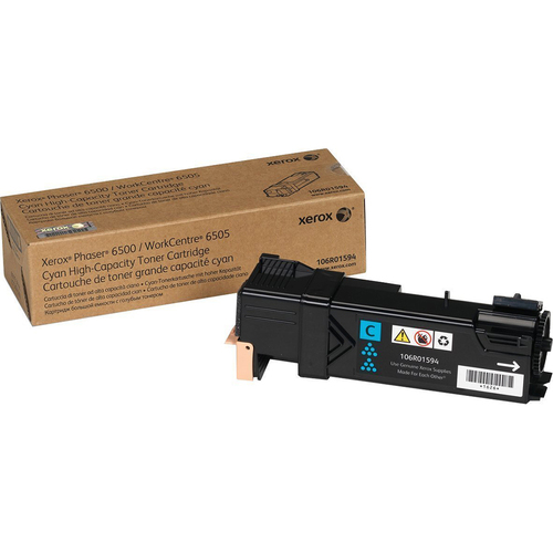 Xerox High Capacity Cyan Toner Cartridge for Phaser 6500 WorkCentre 6505 - 106R01594